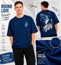 Downshoulder CYCLE Print BLUE colour Tshirt