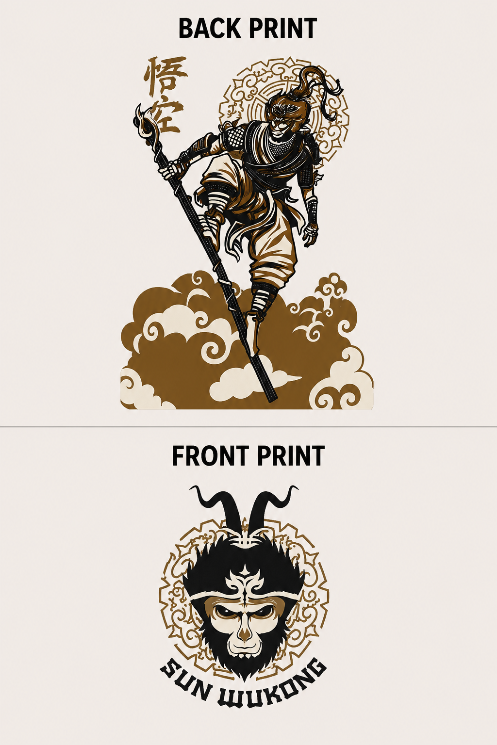 Sun Wukong Print Oversized Tshirt