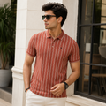 Color neck double stripped Pink colour tshirt