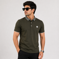 Collar Neck olive green colour tshirt