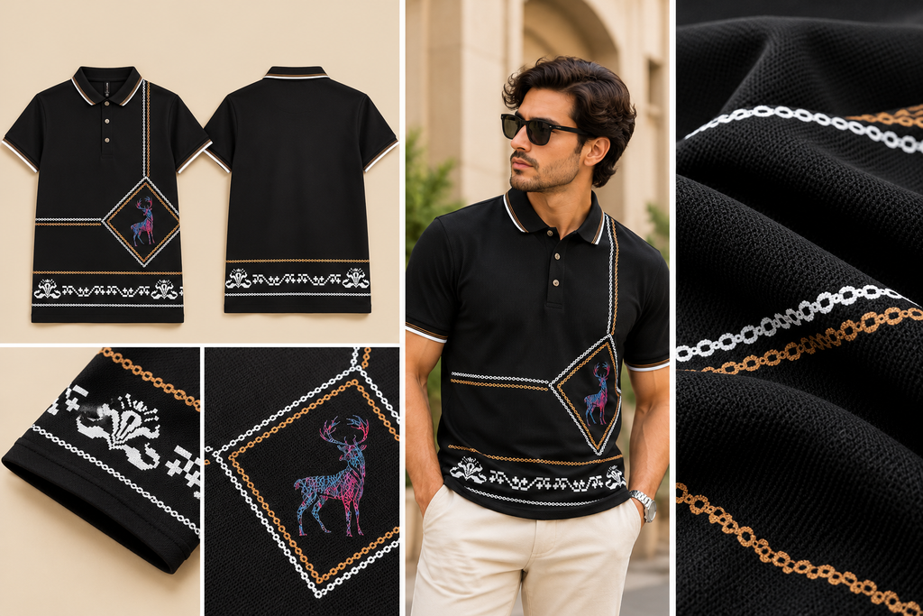Deer Print Polo Tshirt