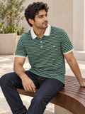 Stripped Green Colour Polo Tshirt