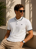 Collar Neck White Colour Polo Tshirt