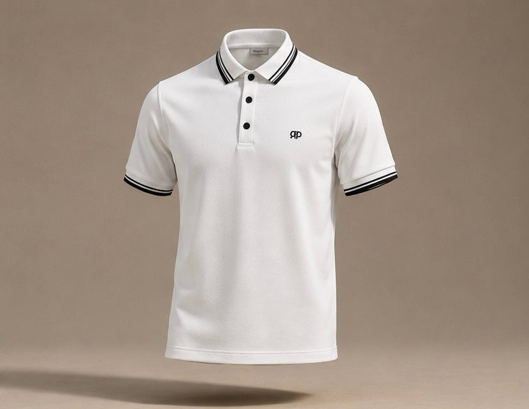 Collar Neck White Colour Polo Tshirt