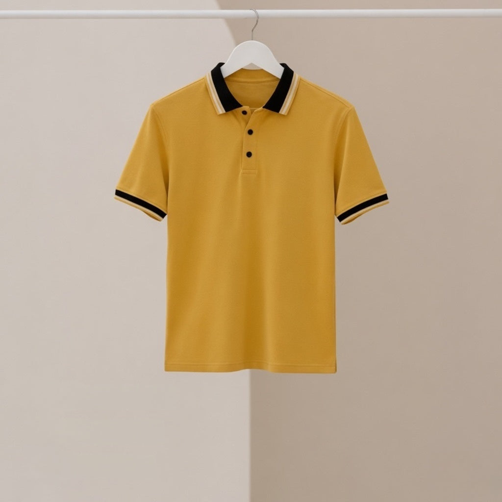 Collar Neck Yellow Colour Polo Tshirt