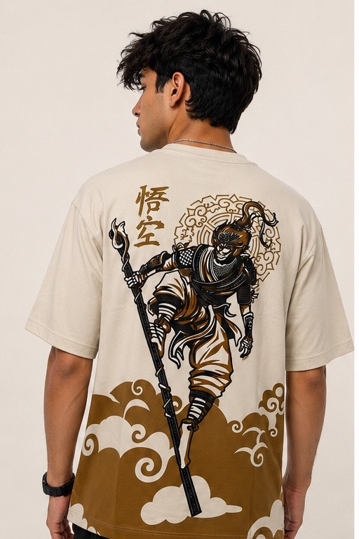 Sun Wukong Print Oversized Tshirt