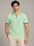 Men’s Mint Green Textured Knit Polo