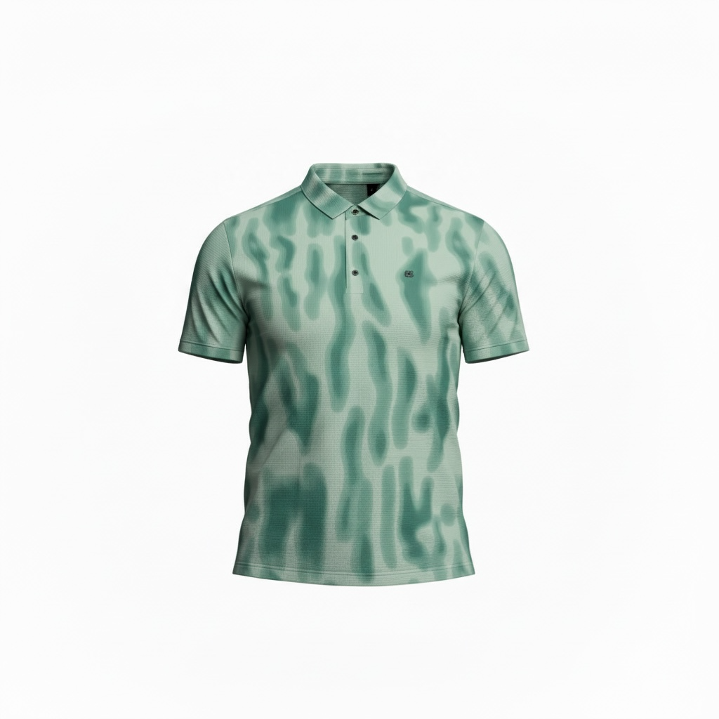 green watercolor tie-dye pattern  polo tshirt