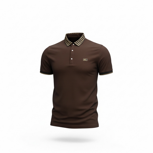 Collar Neck Brown Colour Polo Tshirt