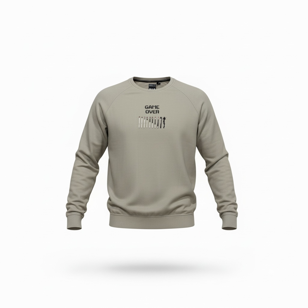 Game Over Print Full Sleeves Round Neck Tshirt
