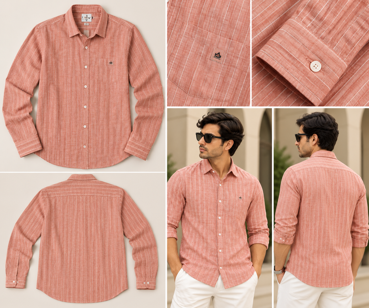Pink Colour Linen Shirt