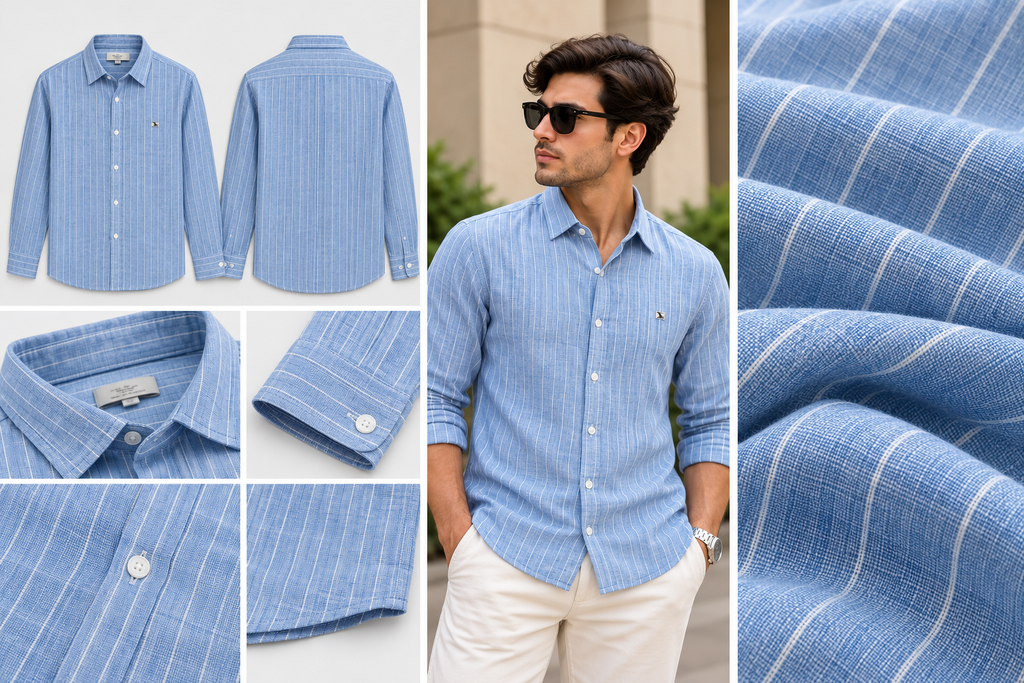 Sky Blue Linen Shirt