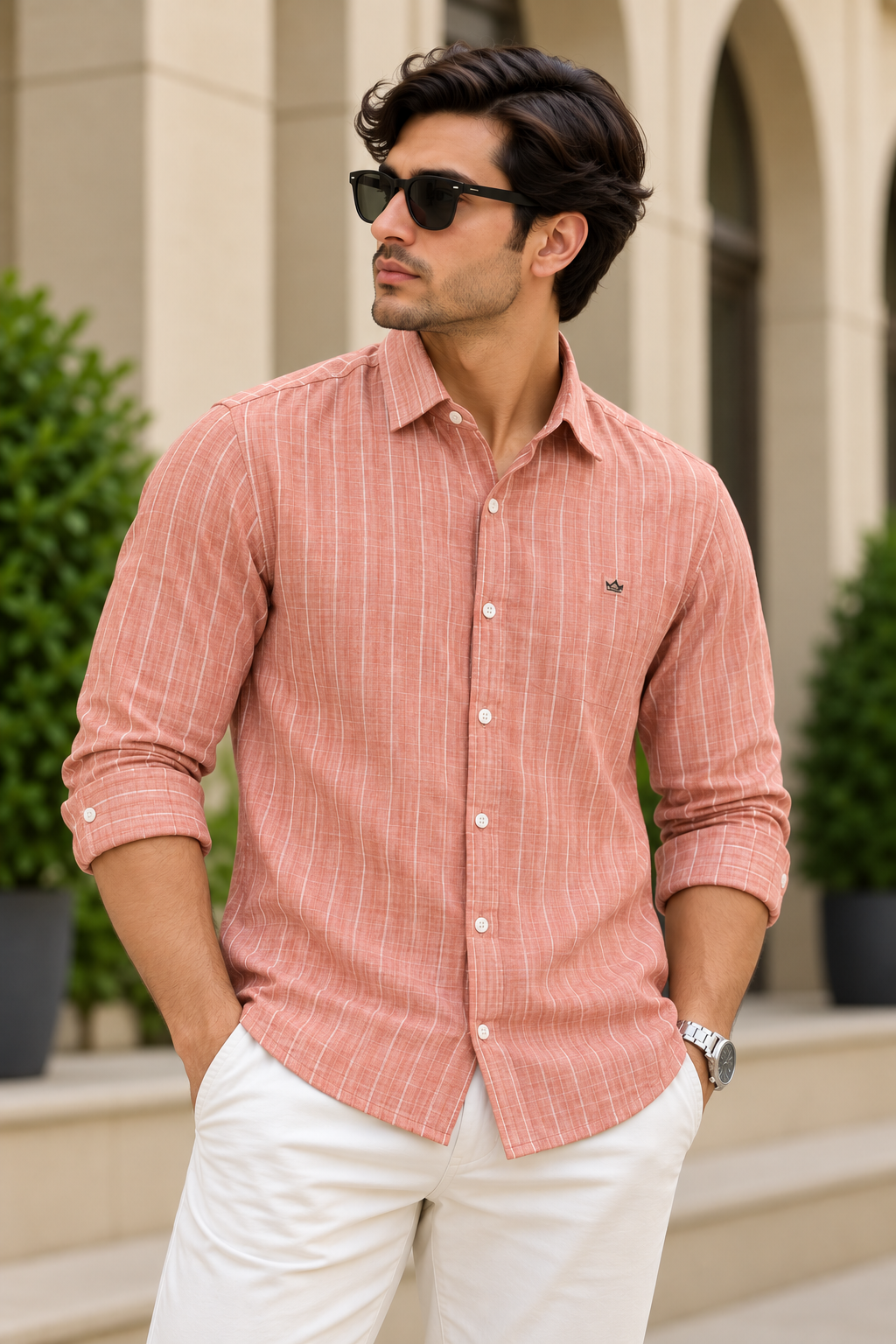 Pink Colour Linen Shirt