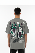Back view - Complete gray t-shirt with OPKD design