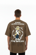 Back view - Even Black Hades Face White t-shirt