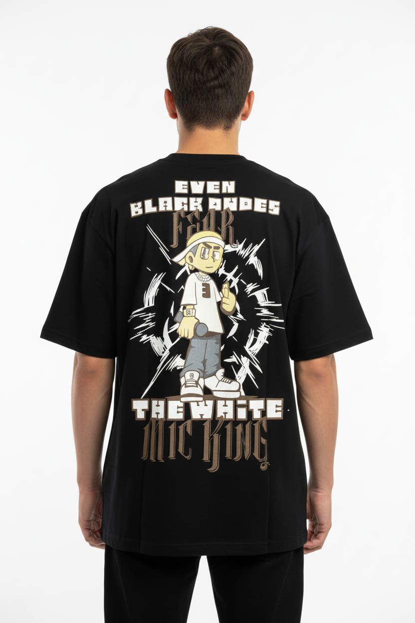 Back view - Even Black Hades Fear the White King t-shirt