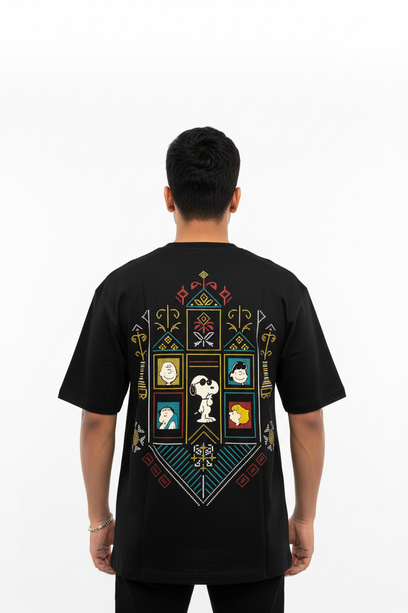 Peanuts stained glass t-shirt back view