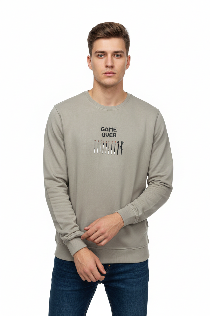 Upper body photo with sleeves pushed up casual pose